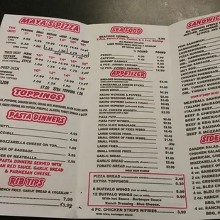 Menu inside