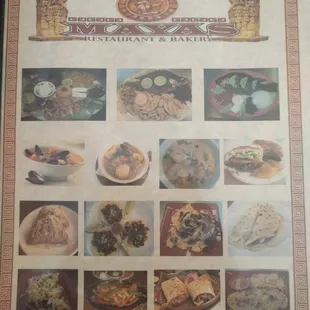 a menu of mexican food