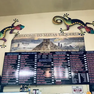The Wall Menu at Maya&apos;s Taqueria