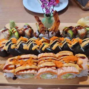 From top down, Dragon, super, yummy roll