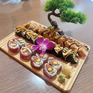 Left to right: valentine roll, super roll, pink lady roll