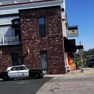 Mayberry Cafe and Barney's police car.