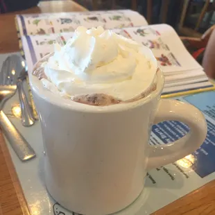 Hot chocolate with whipped cream and Pokémon.   What else does a kid need?