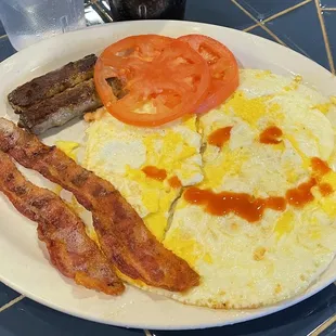 Basic breakfast goodness.  Protein for your guns.