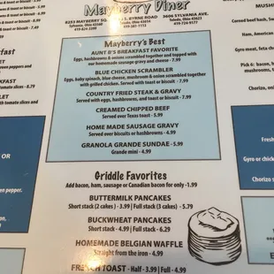 menu