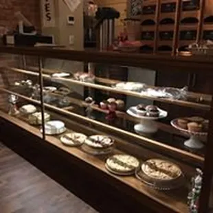 Bakery case--the options include muffins, cakes, pies, scones and cookies! All baked daily.