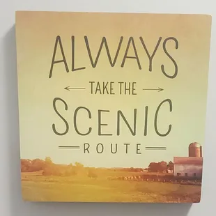 a picture of a book with the title always take the scenic route
