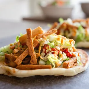 two tortillas on a table