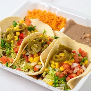 three tacos