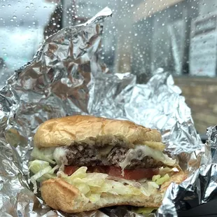 Eating in the car on a rainy day