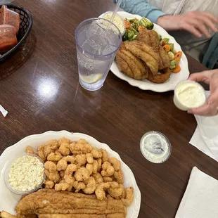 Lunch portions of Shrimp &amp; Flounder ... And Salt &amp; Pepper Catfish