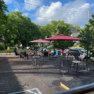 a view of the outdoor seating area