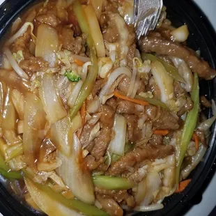 Beef Chow Mein (but there were no noodles!)