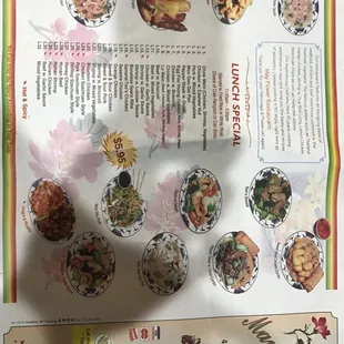 the menu for mayflower