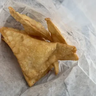 a triangle shaped pastry