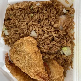 fried chicken and rice