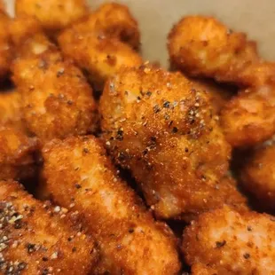 Popcorn chicken.  Not greasy at all!