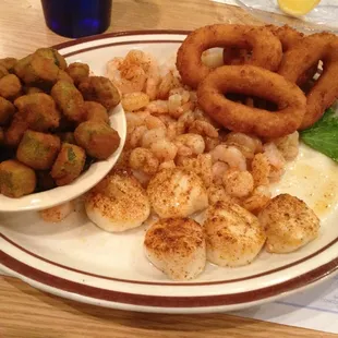 Broiled shrimp and scallops