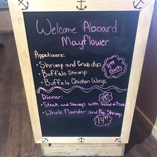 Specials as you walk in