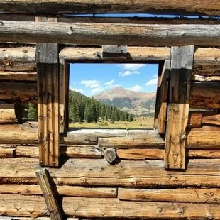 A view from inside one of the houses
