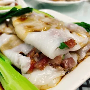 Bbq pork rice noodle roll