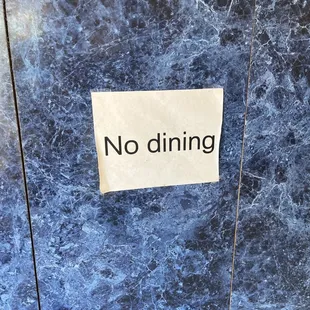 No indoor dining