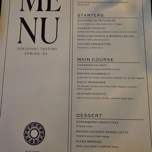 menu