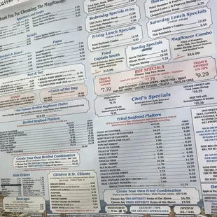 Menu on billboard at takeout