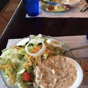 This is a side salad , really big w/ house dressing.