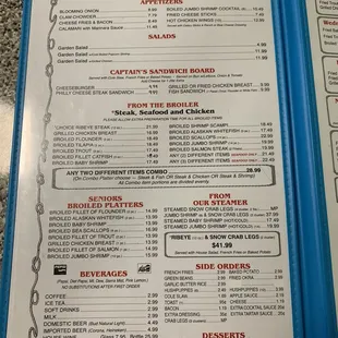 Menu, pricing, food photos