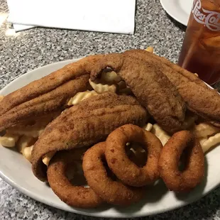 Baby Flounder with extra fries instead of cole slaw.