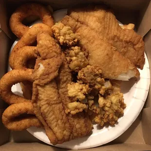 Fried Catfish and Oysters Platter