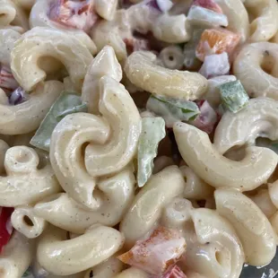 Close up macaroni salad
