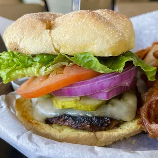 The basic cheeseburger.  I ordered medium...it was well done.  The cook is new, apparently.