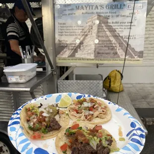 3 Tacos-Carne Asada