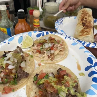 3 Tacos-Carne Asada and Chicken
