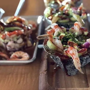 Seafood Tower and Aguachile Platter