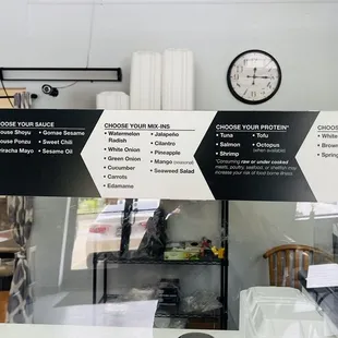 menus for the restaurant