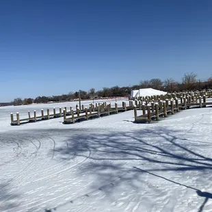 Outside by the docks.