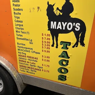 Menu as of 3/30/24