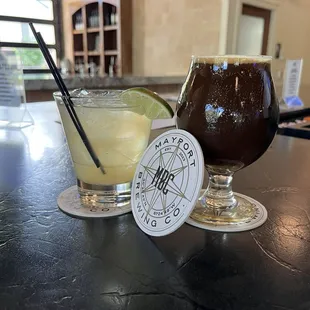 Top Shelf Margarita and Chocolate Velvet Stout