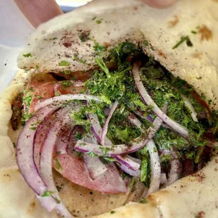 Beef shawarma pita