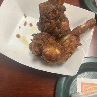 Wings you get four but we are two