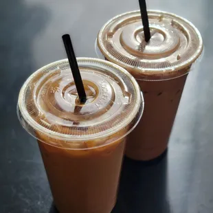 Iced White Raspberry Mocha &amp; Regular Iced Mocha