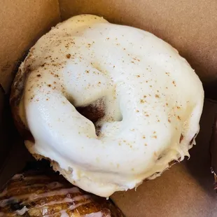 Cinnamon roll with cream cheese frosting