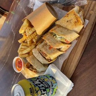 Chicken shawarma wrap (Arabic style with fries)