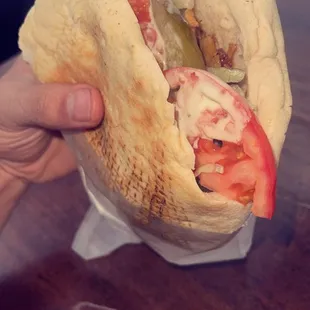 Chicken shawarma pita
