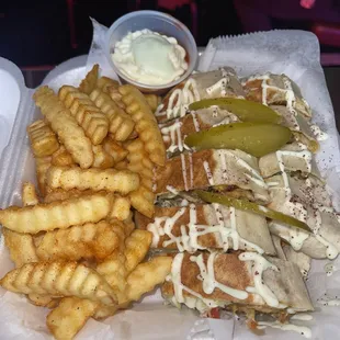 Chicken shawarma (Arabic style with fries)