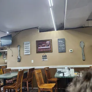 tables and chairs in a restaurant