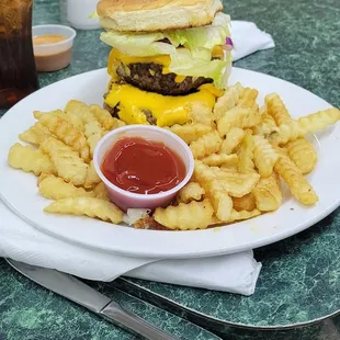 Double Cheeseburger and Fries